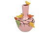 BIRD PINK LIGHT VASE TUBE 26X33CM NM