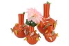 BIRD ORANGE VASE TUBE 16X17CM NM