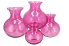 MIRA FUCHSIA GLASS CONE NECK SPHERE VASE 25X25X27CM