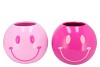 SMILEY FACE POT FUCHSIA/PINK ASS 20X20X17CM