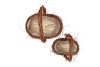 WICKER ELM BRANCHES BROWN WITH HANDLE OVAL SET 2 34X23X45CM