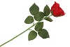 SILK OPEN ROSE RED REAL TOUCH 43CM