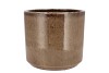 JAVEA CILINDER POT GLAZED TAUPE 20X18CM