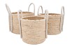 VENICE BLACK/WHITE BASKET HANDLES SET 3 35X28/32X26/26X25 NM