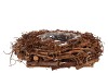 WREATH ROOT WOOD BROWN 50CM