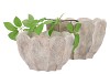 ALASKA WAVY SAND OVAL POT 31X19X21CM NM