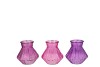 ROMAN SKY PURPLE CLEAR MIX DIAMOND GLASS VASE ASS 13X13CM NM