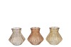 ROMAN WARM SAND CLEAR MIX DIAMOND GLASS VASE ASS 13X13CM NM