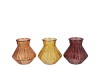 ROMAN AUTUMN CLEAR DIAMOND GLASS VASE ASS 13X13CM NM