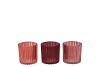 ROMAN RED MIX GLASS CANDLE HOLDER ASS 8X8X8CM NM