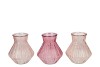 ROMAN SWEETS PINK CLEAR MIX DIAMOND GLASS VASE ASS 15X17 NM