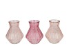 ROMAN SWEETS PINK CLEAR MIX DIAMOND GLASS VASE ASS 15X21 NM