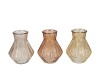 ROMAN WARM SAND CLEAR MIX DIAMOND GLASS VASE ASS 15X21 NM