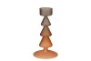 NOVA WOODS BROWN CANDLE HOLDER TRICOLOR 9X9X17CM NM