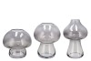 NOVA BLACK VASE MUSHROOM NARROW TRICOLOR 13X13X20CM