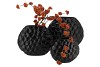 INGA JADA BLACK OVAL VASE STRUCTURE 32X12X26CM NM