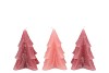 CANDLE FROSTY PINE TREE SWEETS PINK MIX 9X12CM ASS
