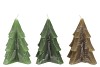 CANDLE FROSTY PINE TREE GREEN MIX 12X15CM ASS