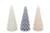 CANDLE FROSTY X-MAS TREE GREY MIX 8X16CM ASS