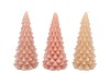 CANDLE FROSTY X-MAS TREE WARM SAND MIX 8X16CM ASS