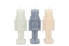 CANDLE FROSTY NUTCRACKER GREY MIX 6X6X16CM