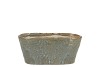IRON STONE BLUE GLAZED OVAL POT 23X9X10CM
