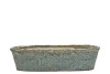 IRON STONE BLUE GLAZED OVAL POT 32X10X8CM