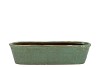 IRON STONE GREEN GLAZED OVAL POT 32X10X8CM NM