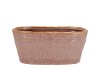 IRON STONE OLD PINK GLAZED OVAL POT 25X13X11CM NM