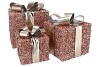 SPARKLE GIFTBOX PINK LED S/3 15X18/20X23/25X28CM