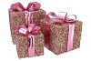 SPARKLE GIFTBOX PINK LED S/3 15X18/20X23/25X28CM