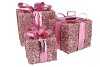 SPARKLE GIFTBOX FUCHSIA LED S/3 15X18/20X23/25X28CM