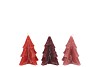 CANDLE FROSTY PINE TREE RED MIX 6X8CM ASS