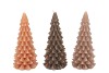 CANDLE FROSTY X-MAS TREE WOODS BROWN MIX 8X16CM ASS