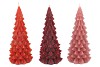 CANDLE FROSTY X-MAS TREE RED MIX 9X20CM ASS