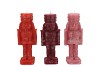 CANDLE FROSTY NUTCRACKER RED MIX 6X6X16CM
