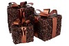 SPARKLE  BROWN GIFTBOX TEDDY LED SET 3 15X18/20X23/25X28CM