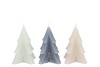 CANDLE FROSTY PINE TREE GREY MIX 9X12CM ASS
