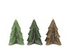 CANDLE FROSTY PINE TREE GREEN MIX 9X12CM ASS