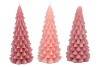 CANDLE FROSTY X-MAS TREE SWEETS PINK MIX 9X20CM ASS