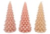 CANDLE FROSTY X-MAS TREE WARM SAND MIX 9X20CM ASS
