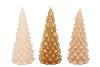 CANDLE FROSTY X-MAS TREE GOLD SAND MIX 9X20CM ASS