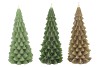 CANDLE FROSTY X-MAS TREE GREEN MIX 9X20CM ASS