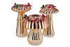 BIRD MUSHROOM VASE METALIC GOLD ASS 18X18X31CM NM