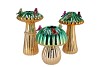 BIRD MUSHROOM VASE METALIC GREEN ASS 16X16X25CM NM