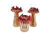 BIRD MUSHROOM VASE METALIC RED ASS 14X14X20CM NM