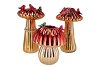 BIRD MUSHROOM VASE METALIC RED ASS 18X18X31CM NM