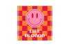TILE LIFE IS GOOD PINK/ORANGE 10X10X1CM