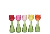 BICOLORE MULTI COLOR MIX TULIP VASE ASS 7X18CM