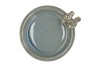 IRON STONE BIRD BOWL GLAZED BLUE 28X5CM